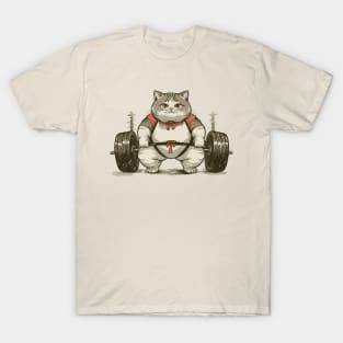 Deadlifting cat T-Shirt